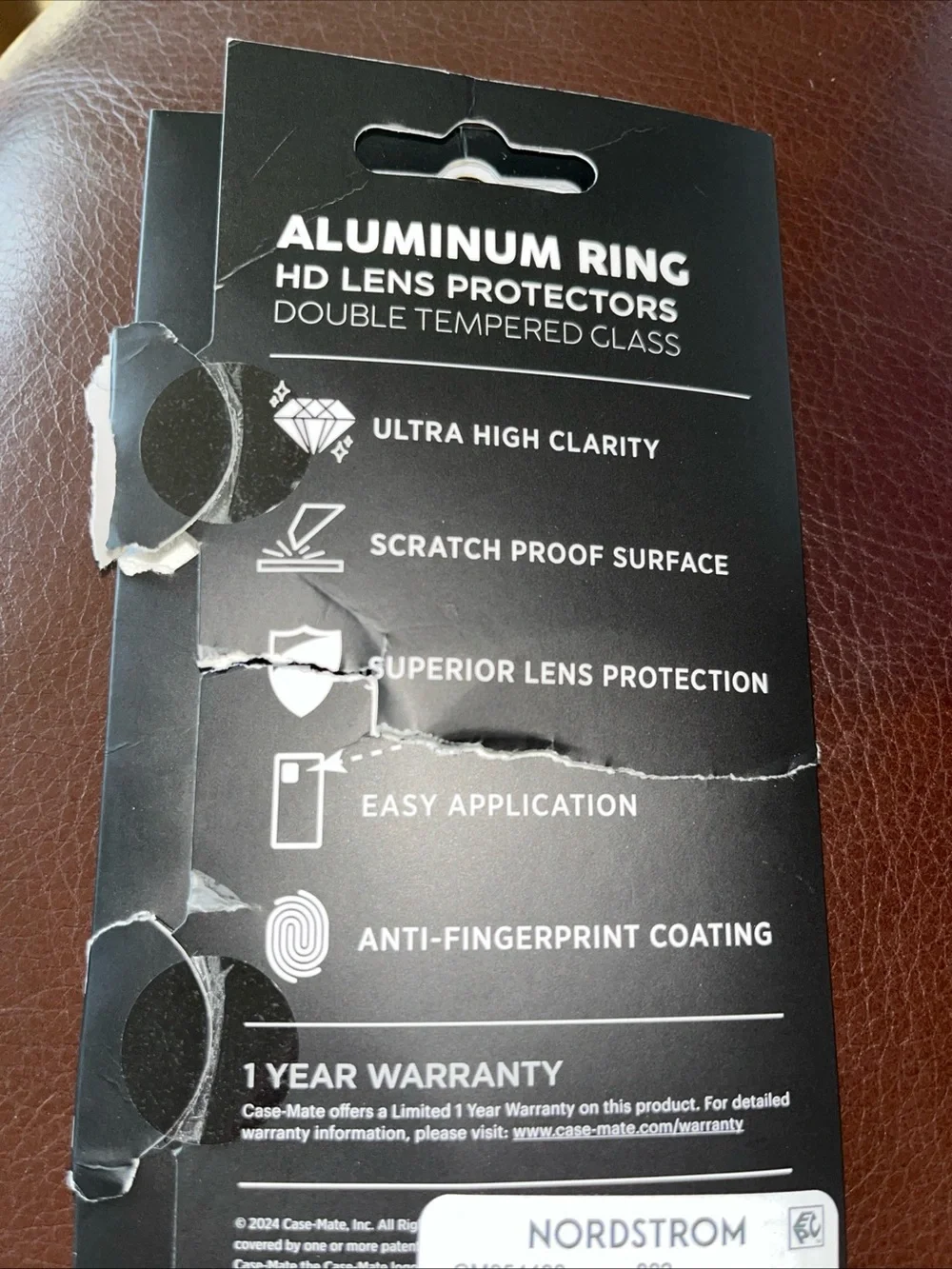Case-mate Black Aluminum Ring HD Lens Protectors for iPhone 16/ 16 Plus